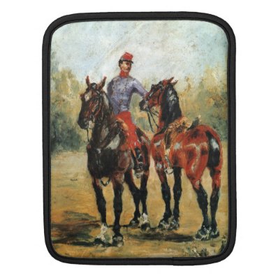 Groom with Two Horses by Toulouse-Lautrec iPad Sleeves