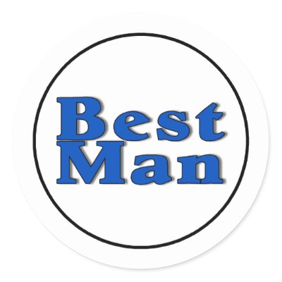 Grooms Best Man Round Sticker