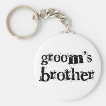 Groom's Brother Black Text Keychain