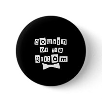 Groom's Cousin White on Black buttons
