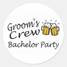 Grooms Crew (Beer Jugs) Round Sticker