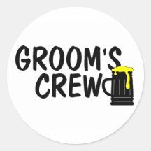 Grooms Crew (Beer) Round Stickers