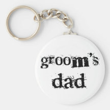 Groom's Dad Black Text Key Chains