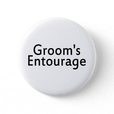 Grooms Entourage Black Buttons