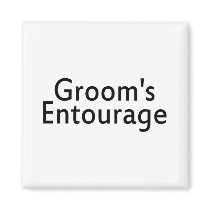 Grooms Entourage Black Fridge Magnet