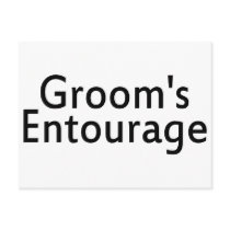 Grooms Entourage Black Postcard