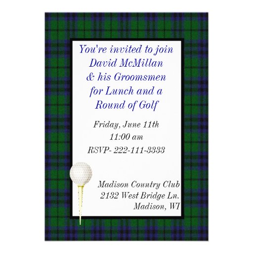 Groom's Golf Party Invitation