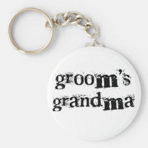 Groom's Grandma Black Text Key Chains
