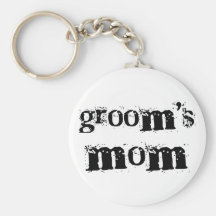 Groom's Mom Black Text Keychain