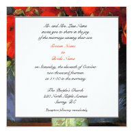 Groom's parents invitation. Vase with Red Poppies Personalized Announcement
