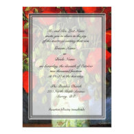 Groom's parents invitation. Vase with Red Poppies Announcement