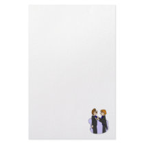 Grooms preparing for wedding customized stationery