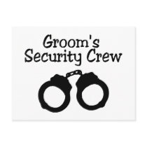 Grooms Security Crew Handcuffs Postcard