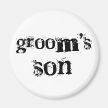 Groom's Son Black Text Fridge Magnets