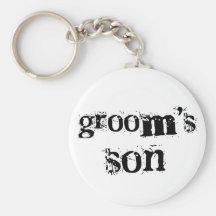 Groom's Son Black Text Keychains