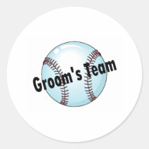Groom's Team (Baseball) Round Stickers