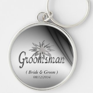 Groomsman Black and White Custom Keychains
