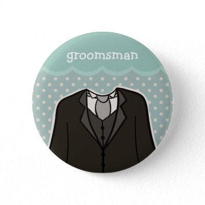 Groomsman // BLUE Pinback Button