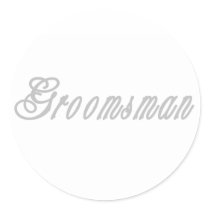 Groomsman Classy Grays Round Sticker