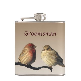 Groomsman Finches Wedding Flask