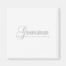Groomsman Gray Elegance Fridge Magnet