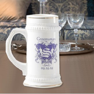 GroomsMan Stein Wedding Vintage Lions mug