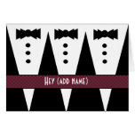 Groomsman Thank You - Three Tuxedos - FUNNY Greeting Card