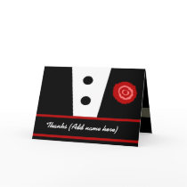 GROOMSMAN Thank You - Tuxedo with Rose cards by JaclinArt GROOMSMAN Thank You - Tuxedo with Rose cards
