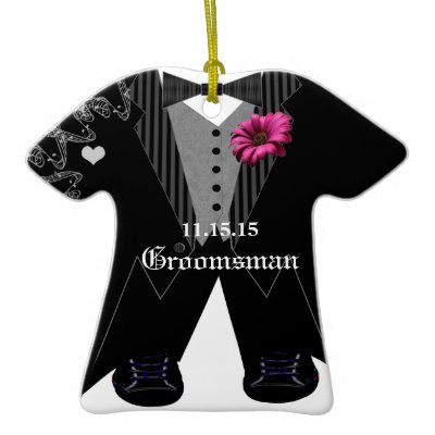 Groomsman Tuxedo Wedding Holiday Ornament