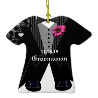 Groomsman Tuxedo Wedding Holiday Ornament ornament