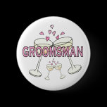 Groomsman Wedding ID Button buttons