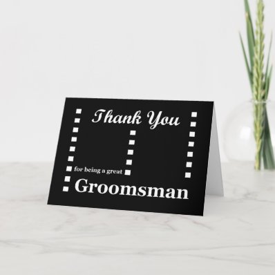 GROOMSMAN Wedding Thank You - Zipper Checks Greeting Cards