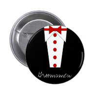 Groomsmen Button (Red)