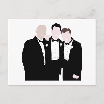 Groomsmen in Black Tie Pose for a Picture The following stamps are a sample 