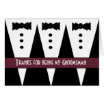GROOMSMEN Thank You - Three Tuxedos - Customizable Card