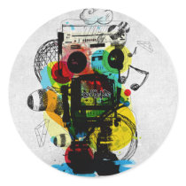artsprojekt, mike, karolos, smirap, designs, graphicstreetracer, greece, sticker, robot, music, vintage, doodles, colors, cloud, thunder, retro, notes, boombox, mixed media, instrumental music, skin colour, written record, piece of music, antiphony, serial music, syncopation, mushroom-shaped cloud, serialism, musical harmony, melodic line, popularism, marginalia, jotting, musical composition, written account, melodic phrase, part music, musical genre, chromatic color, chromatic colour, Sticker with custom graphic design