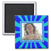 Groovy 1970's Retro Photo Frame 2 Inch Square Magnet
