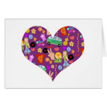 Groovy 60's Purple Love Greeting Card