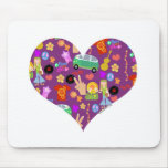 Groovy 60's Purple Love Mousepads