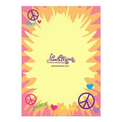 Groovy 60's theme party invitations