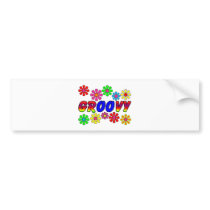 Groovy 70's Retro Flower Power Gifts bumper stickers