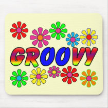 Groovy 70's Retro Flower Power Gifts Mouse Mat