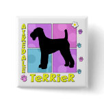Groovy Airedale Terrier Button