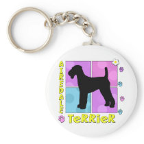 Groovy Airedale Terrier Key Chain