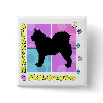 Groovy Alaskan Malamute Pins