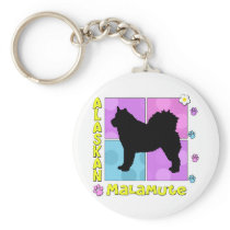 Groovy Alaskan Malamute Key Chain