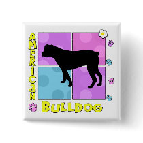 Groovy American Bulldog Pins