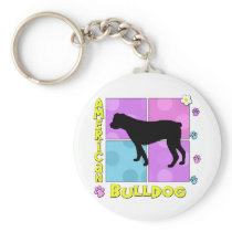 Groovy American Bulldog Keychain