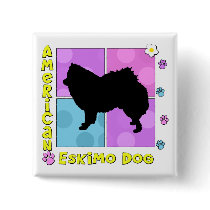 Groovy American Eskimo Dog Pins