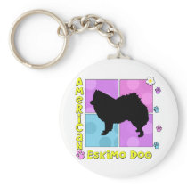 Groovy American Eskimo Dog Keychains